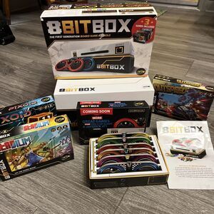 8 Bit Box Game by IELLO 3 Games & 6 Controllers with All Game Pieces Board Game